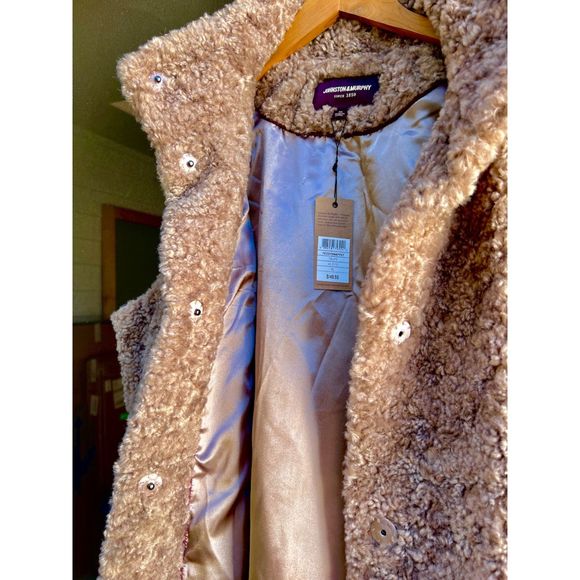 Johnston & Murphy Teddy Faux Fur Snap Vest, NWT, Taupe, XL, *SOLD OUT ON-LINE - Picture 8 of 9